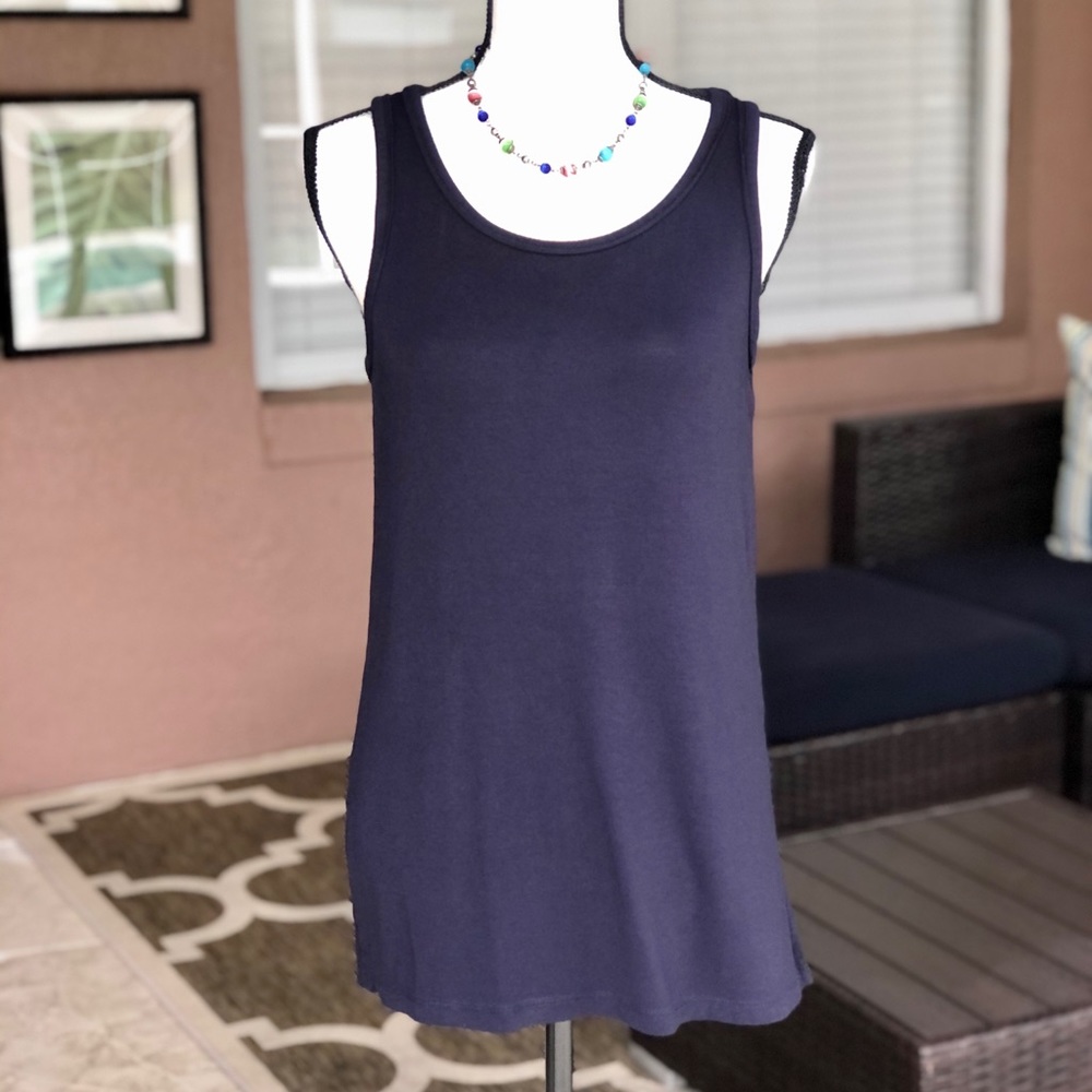 Donna Karan Navy Blue Tank Top
